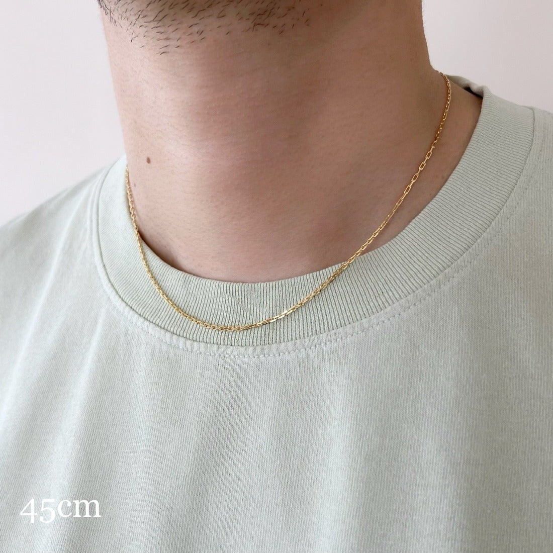 18K Mixed Chain Necklace ネックレス イエローゴールド 着用 45cm