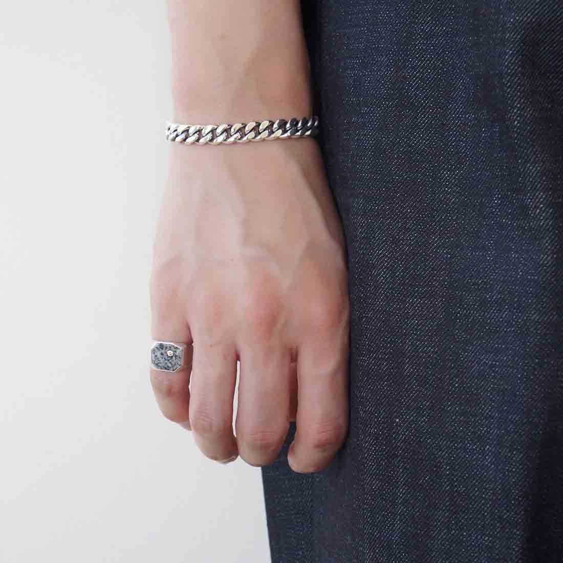 silver925 シルバー925 Curb Chain カーブチェーン Bracelet ブレスレット 着用