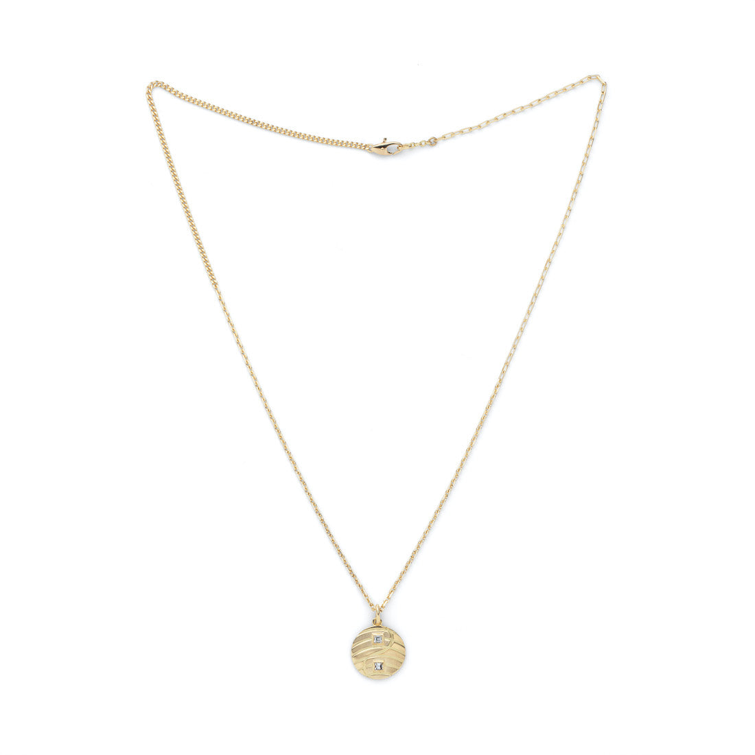 18K Small Yin Yang Coin インヤンコイン Diamond ダイアモンド Necklace ネックレス イエローゴールド