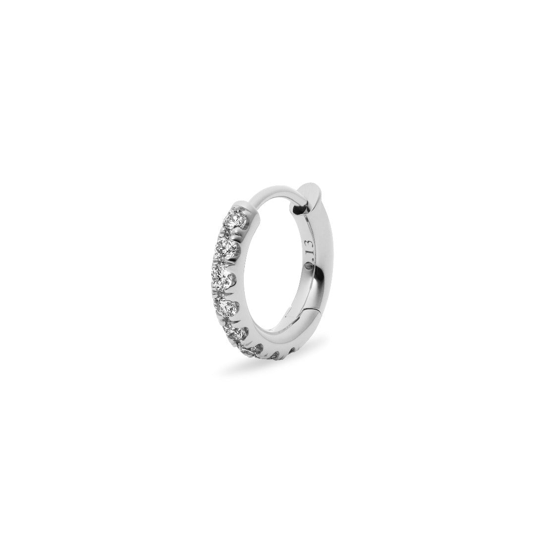 18K ホワイトゴールド Hoop フープピアス ダイアモンド Diamond