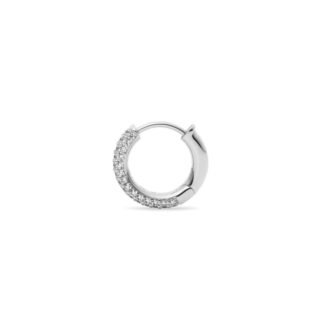 18K Small スモールサイズ Hoop フープピアス Diamond ダイアモンド 片耳ピアス ホワイトゴールド