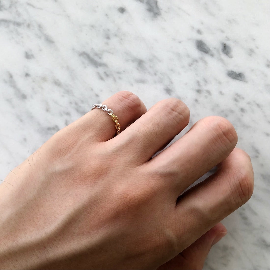 18K Anchor Chain Ring アンカーチェーン チェーンリング Combination コンビネーション