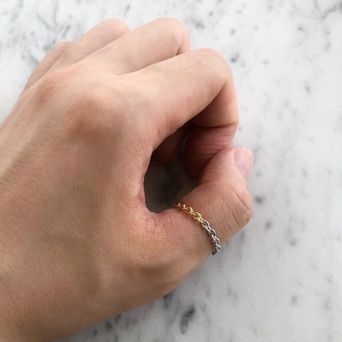 18K Anchor Chain Ring アンカーチェーン チェーンリング Combination コンビネーション  着用