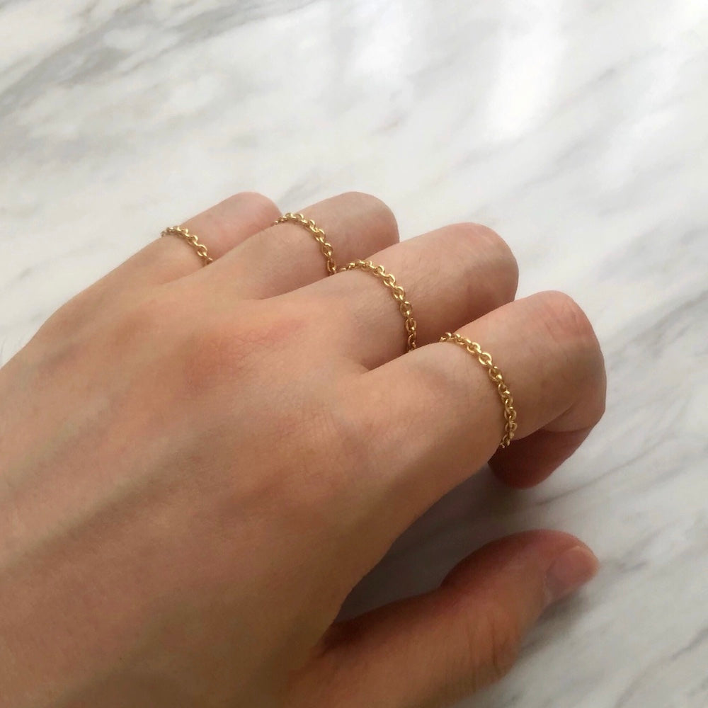 18K Ring Anchor Chain チェーンリング アンカーチェーン 着用