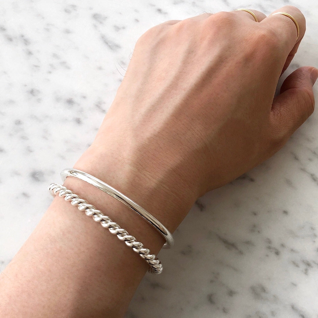 Silver シルバー925 Bangle  バングル 着用