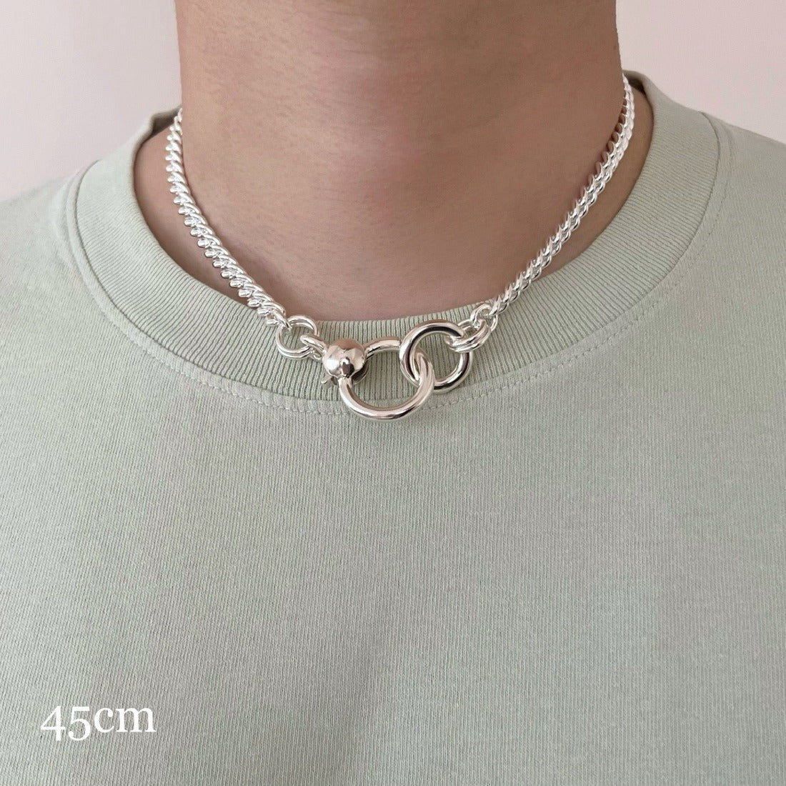 シルバー925 チェーンネックレス 45cm silver925 Chain Necklace 着用写真