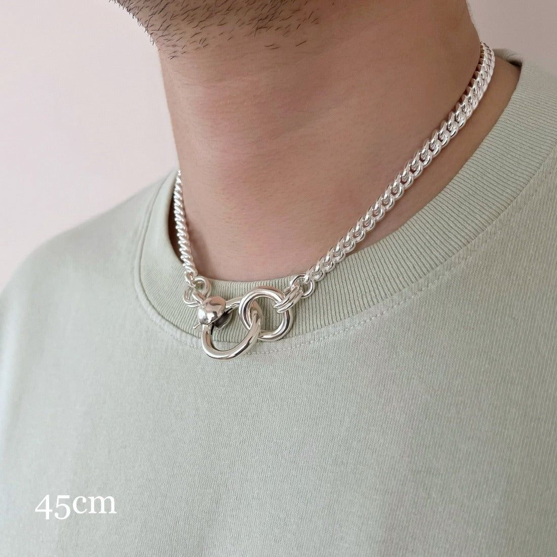 シルバー925 チェーンネックレス 45cm silver925 Chain Necklace 着用