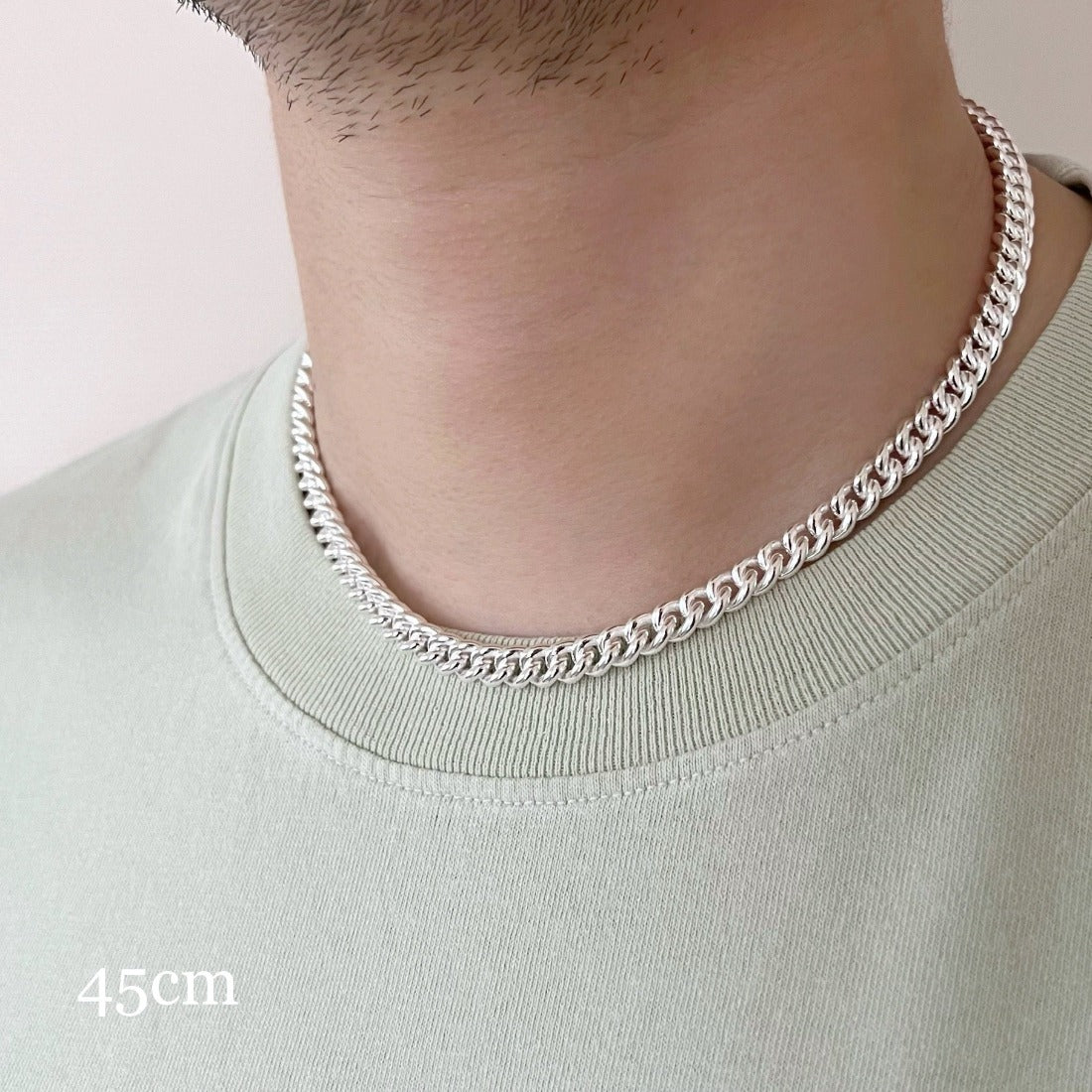 シルバー925 チェーンネックレス 45cm silver925 Chain Necklace 着用