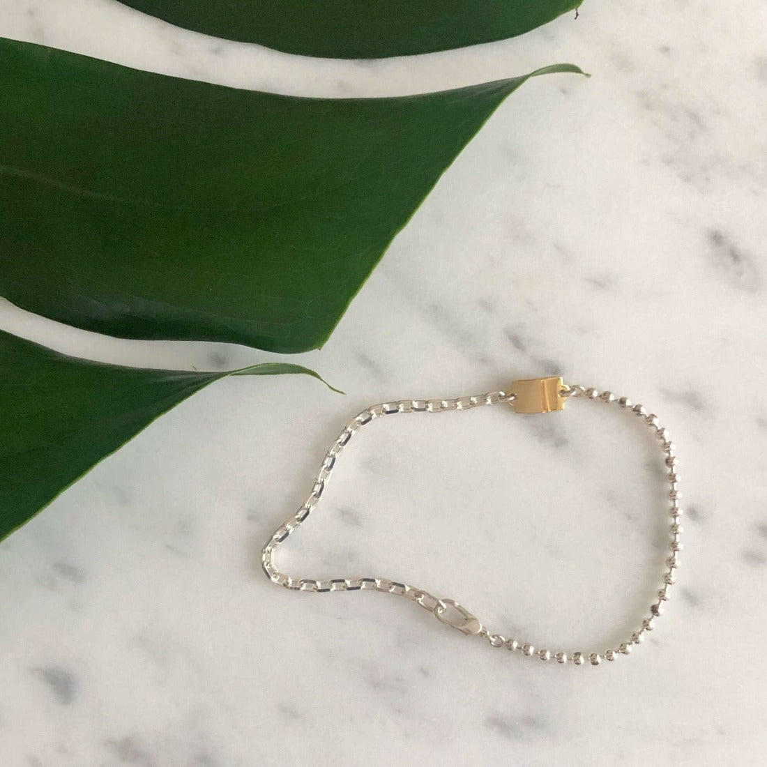 Silver 18K Tag Chain Bracelet タグチェーン ブレスレット