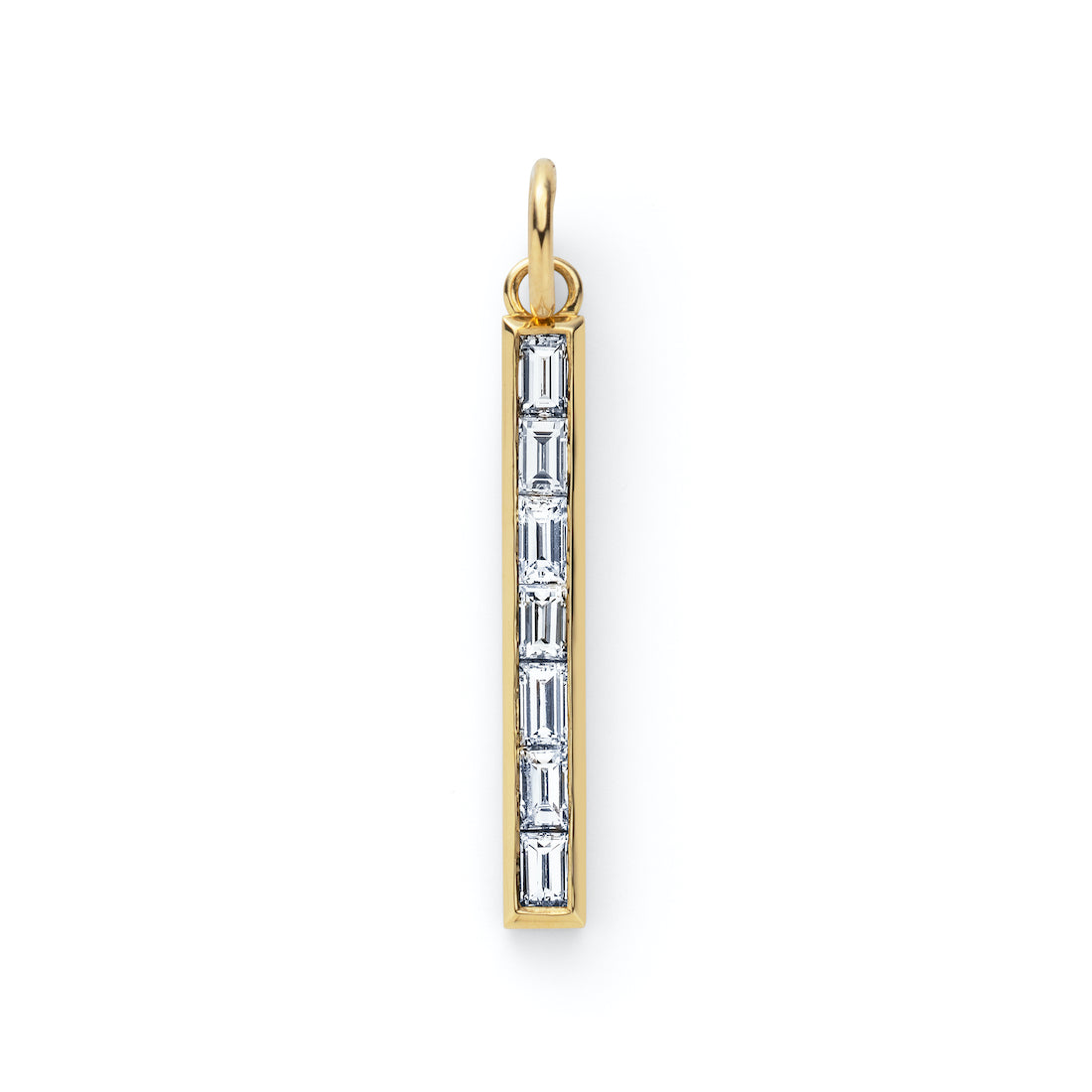 18K　イエローゴールド　Baguette　Diamond　Charm　チャーム