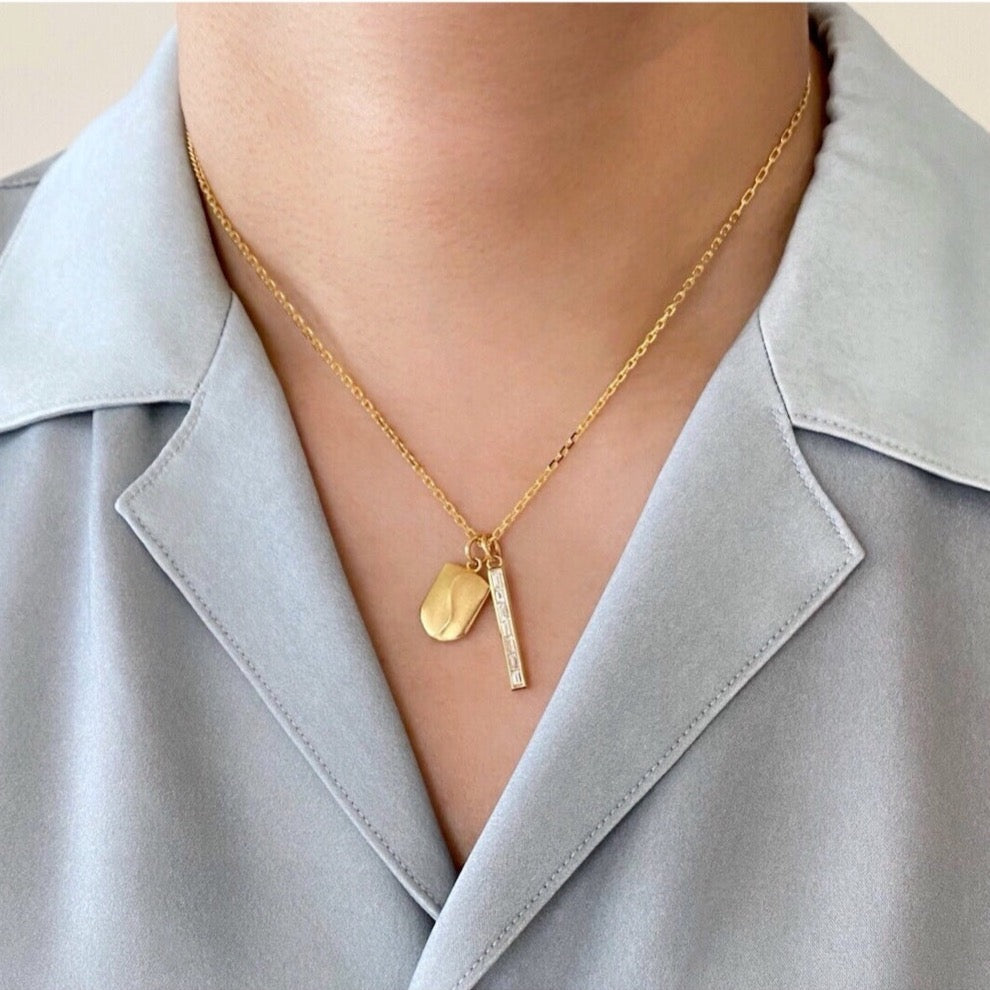 18K イエローゴールド Baguette Diamond Charm チャーム