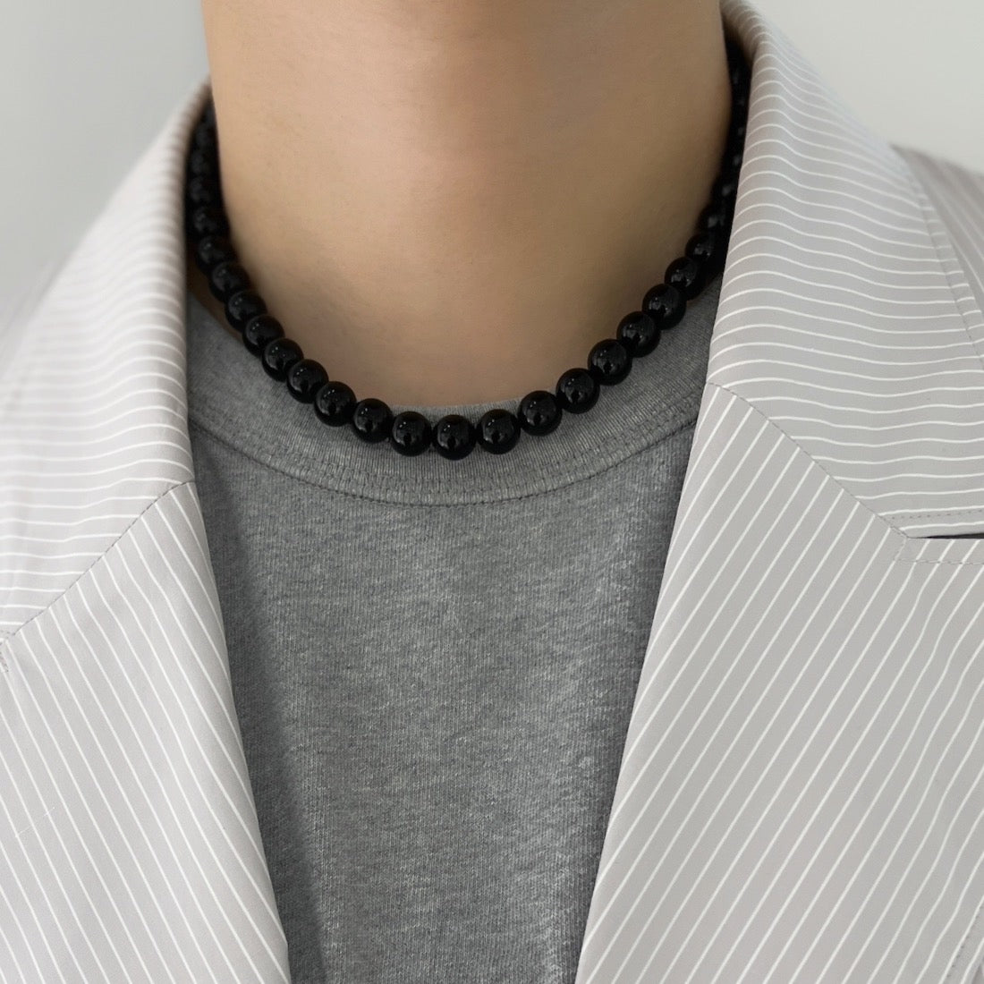 K18 イエローゴールド Necklace Onyx ネックレス オニキス 着用