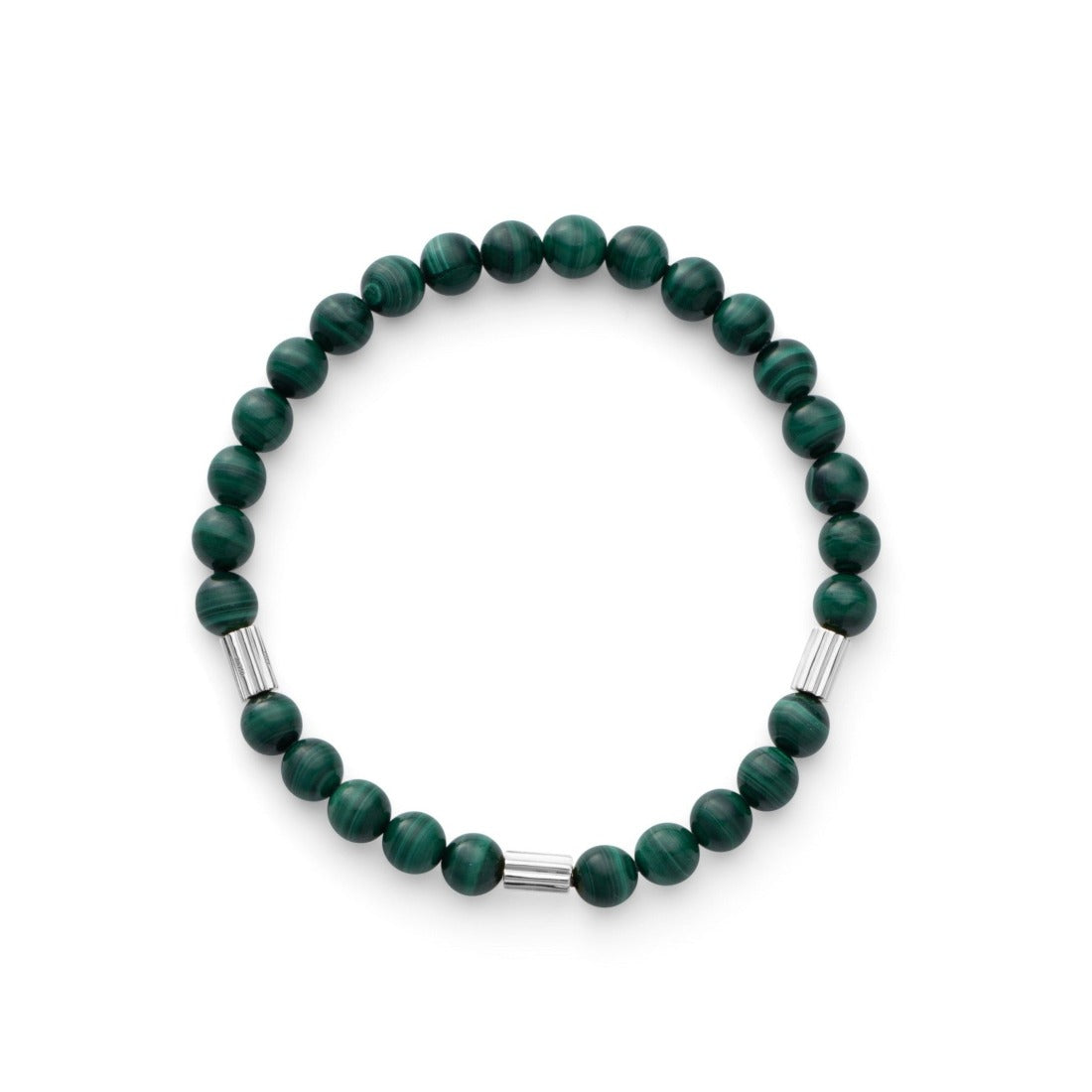 18K　Bracelet　Malachite　ブレスレット　天然石　マラカイト　ホワイトゴールド