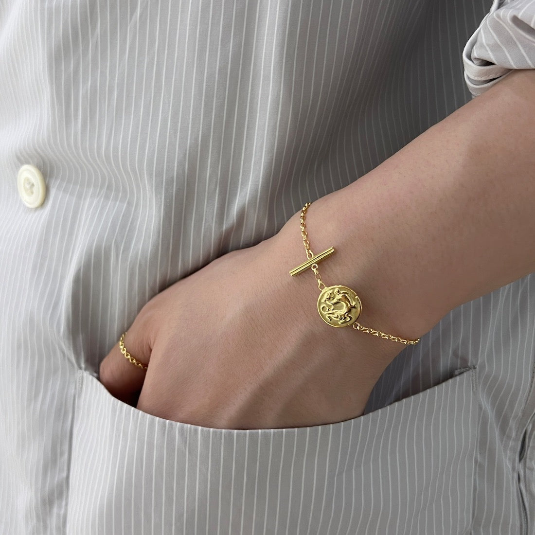 18K Bracelet Dragon ドラゴン ブレスレット 着用