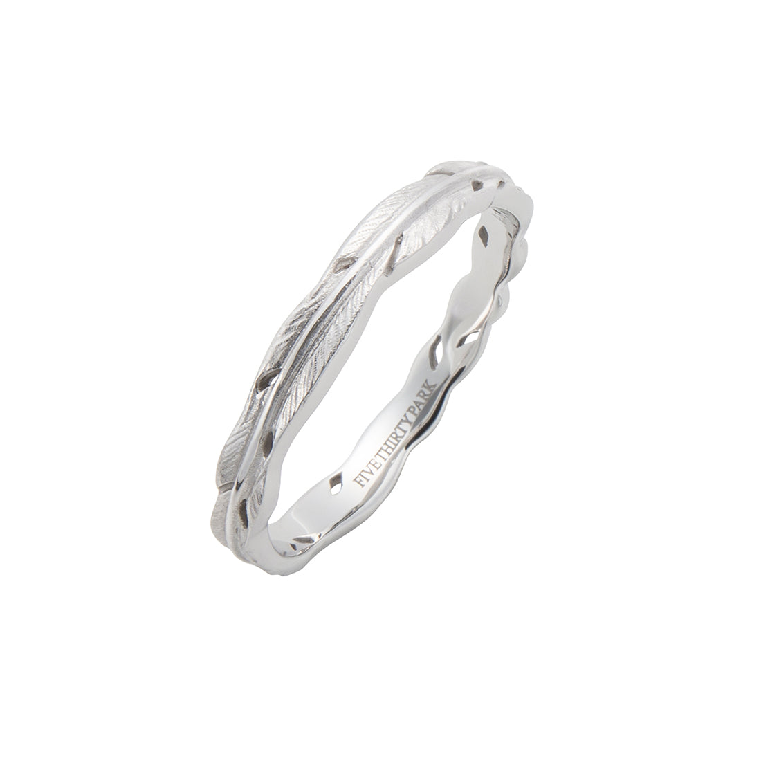 18K Ring リング 羽 フェザー ホワイトゴールド
