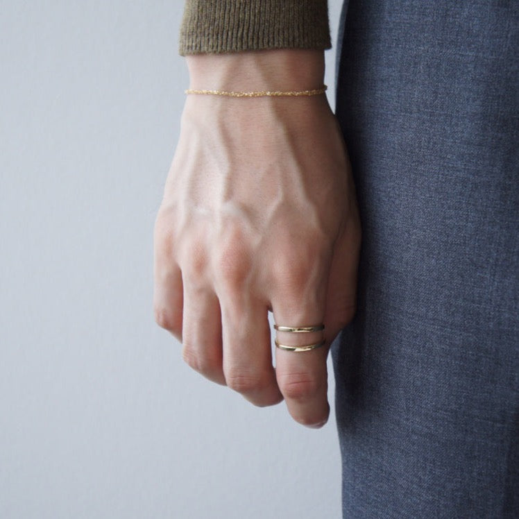 10K Ring リング イエローゴールド 着用