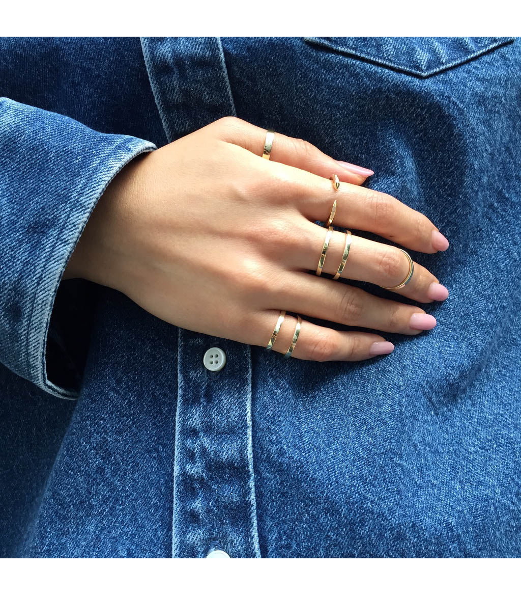 10K Ring リング イエローゴールド コーディネート