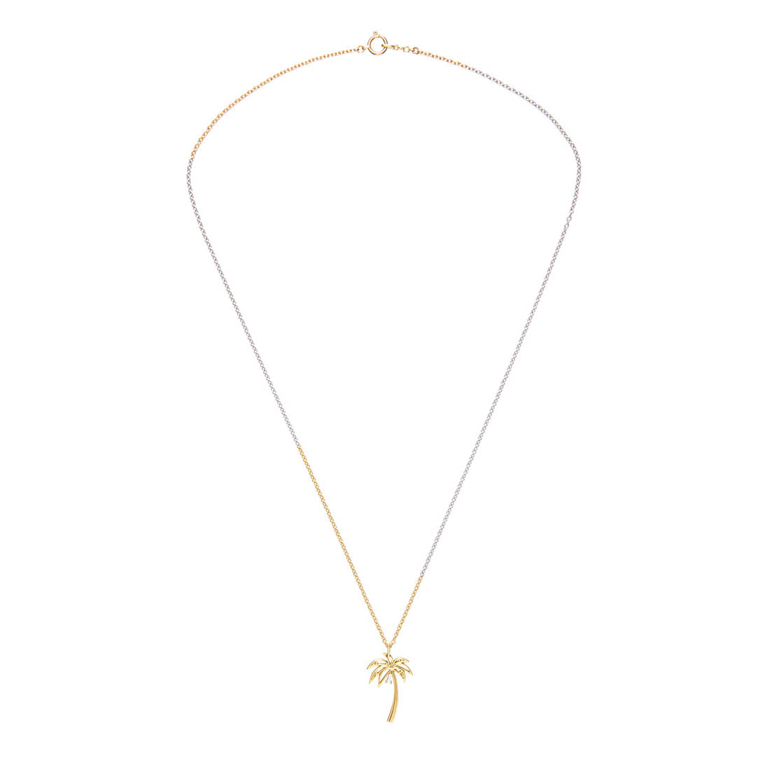 18K Palm Tree パームツリー Necklace ネックレス diamond ダイアモンド combination コンビネーション