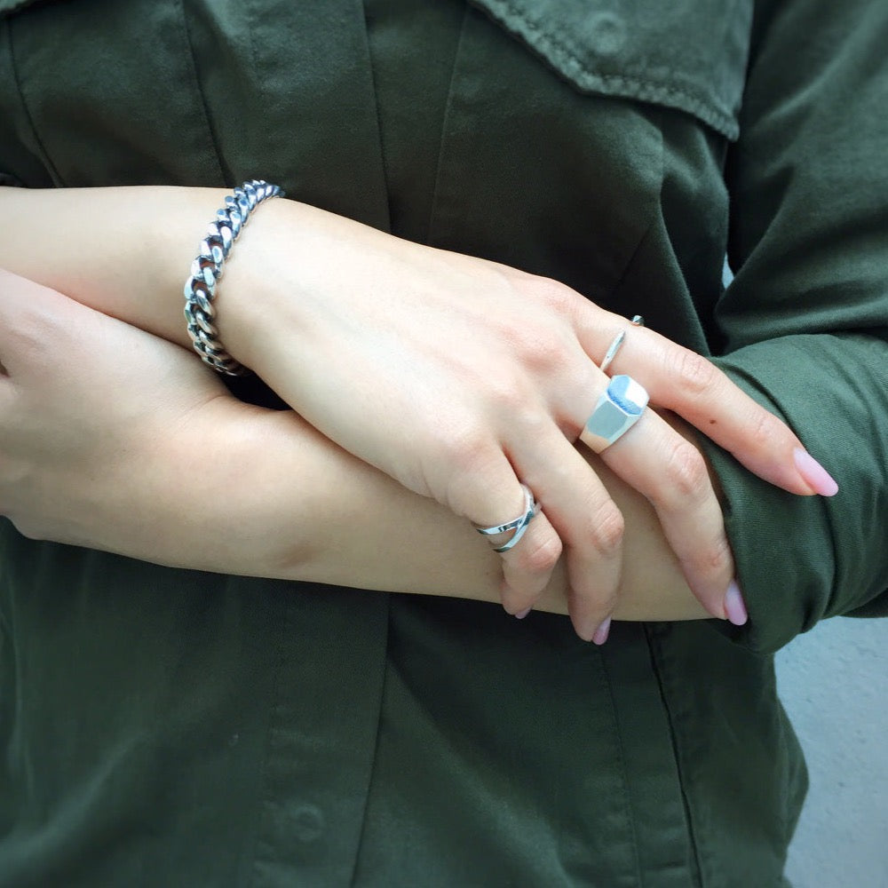 silver925 シルバー925 ファセットリング Facet Ring 着用