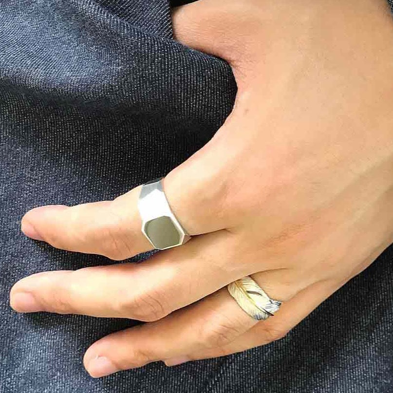 silver925 シルバー925 ファセットリング Facet Ring 着用