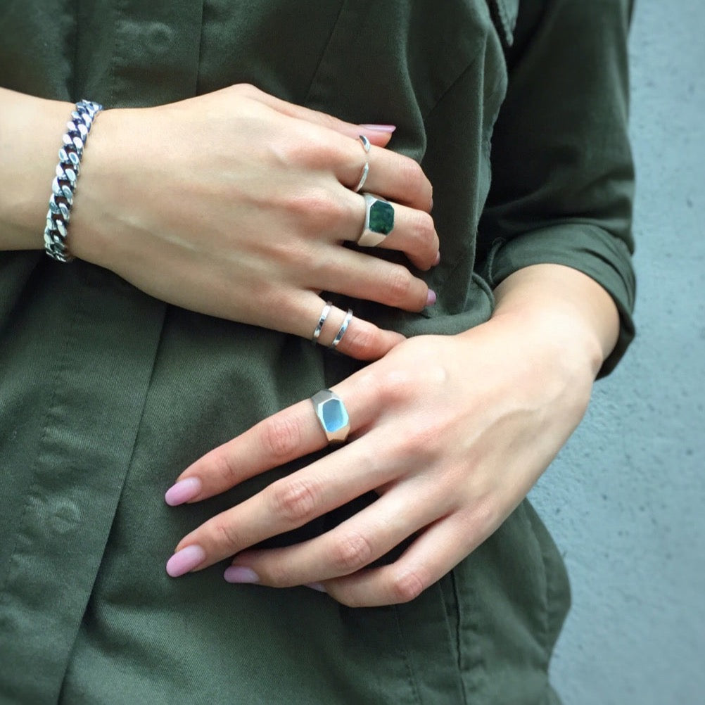 silver925 シルバー925 ファセットリング Facet Ring 着用