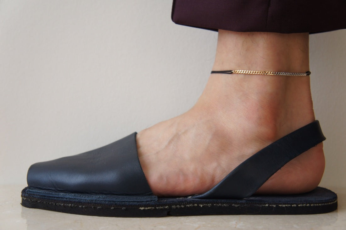 K10 Combination コンビネーション Cord Anklet コードアンクレット Curb Chain カーブチェーン 着用