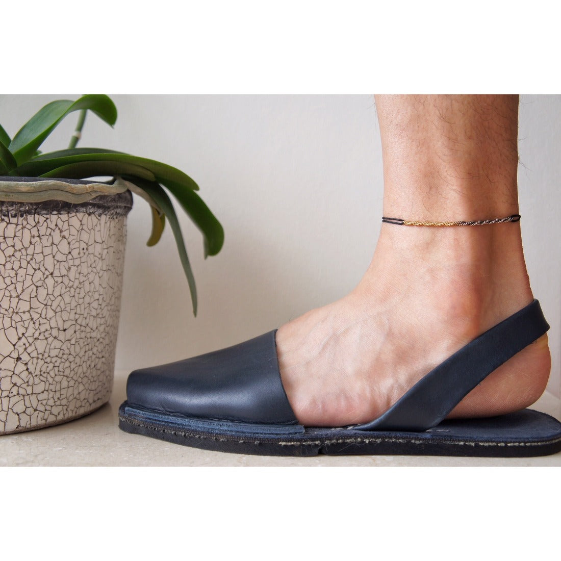 18K  Silver Cord Anklet コードアンクレット Rope Chain ローブチェーン 着用写真
