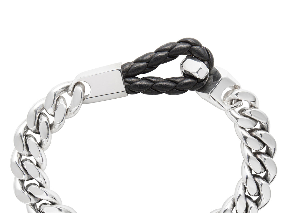 Silver シルバー925 Bracelet ブレスレットCow Leather 牛革