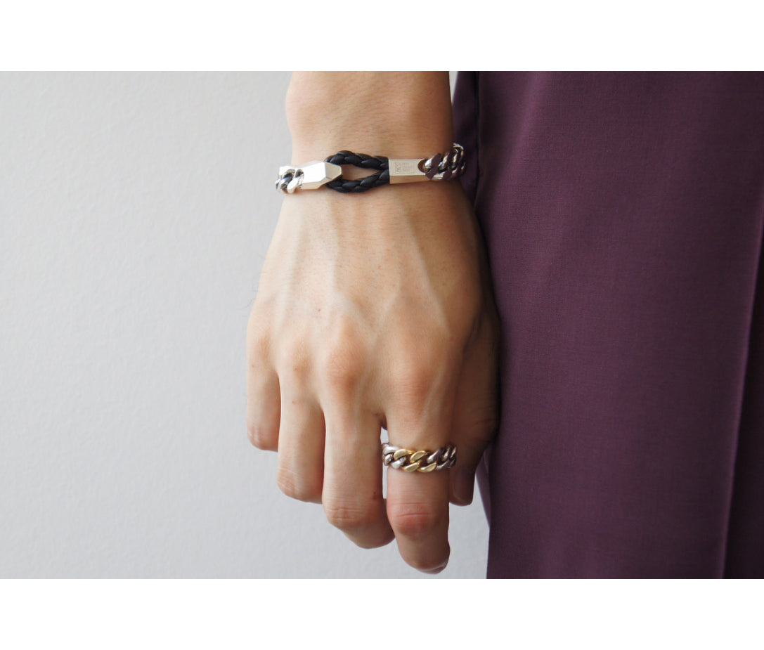 Silver シルバー925 Bracelet ブレスレットCow Leather 牛革