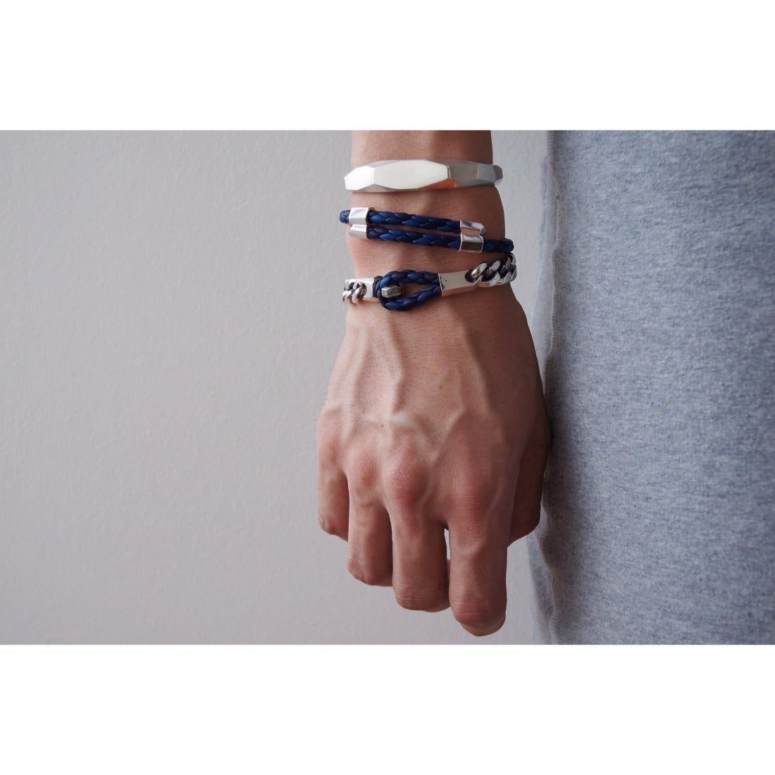 Silver シルバー925 Bracelet ブレスレットCow Leather 牛革