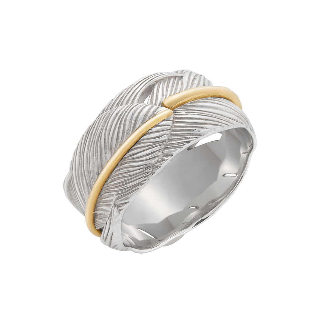 silver925 シルバー925 18K イエローゴールド Combination コンビネーション Ring リング Feather フェザー