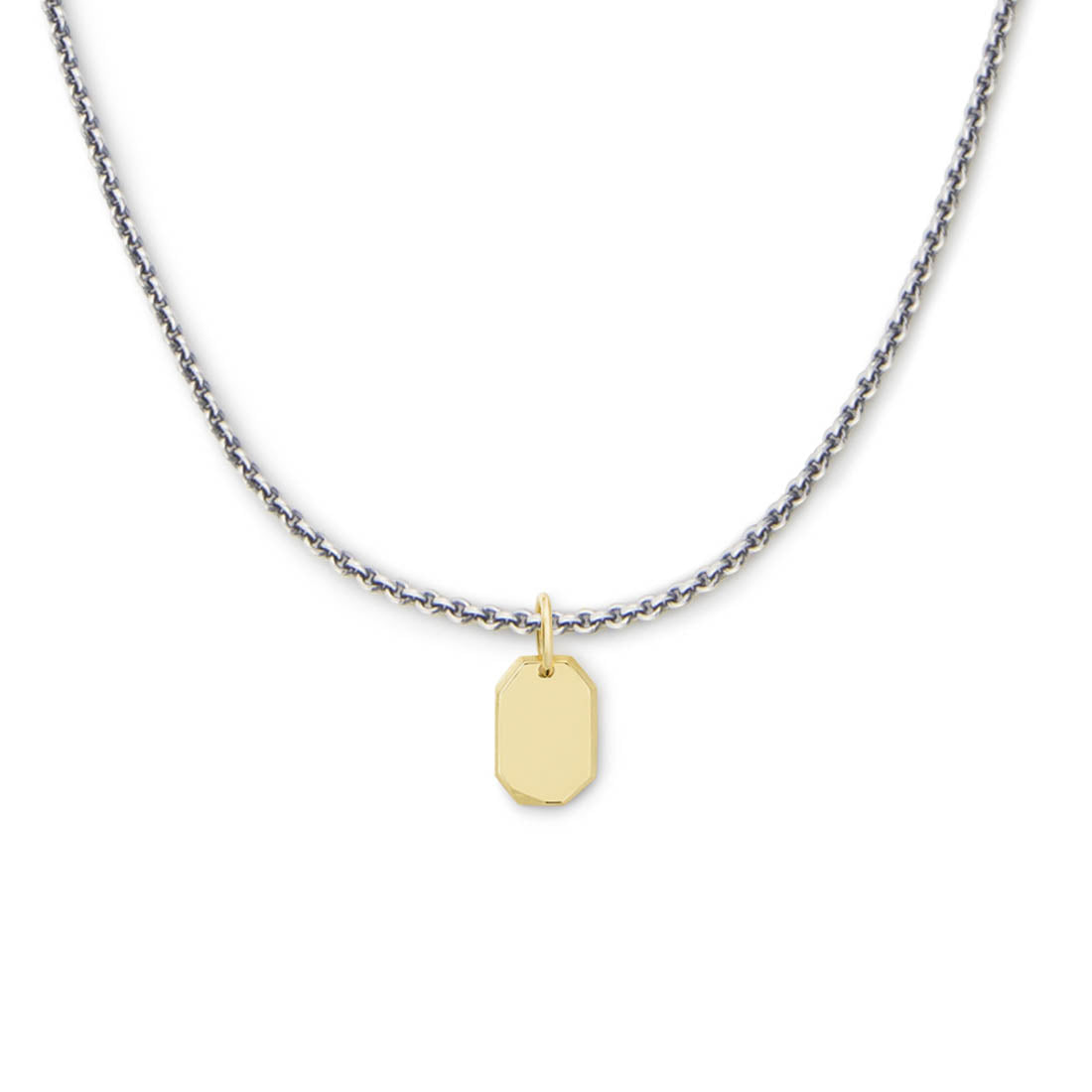 silver 18K Anchor Chain Necklace Crystal Charm ネックレス