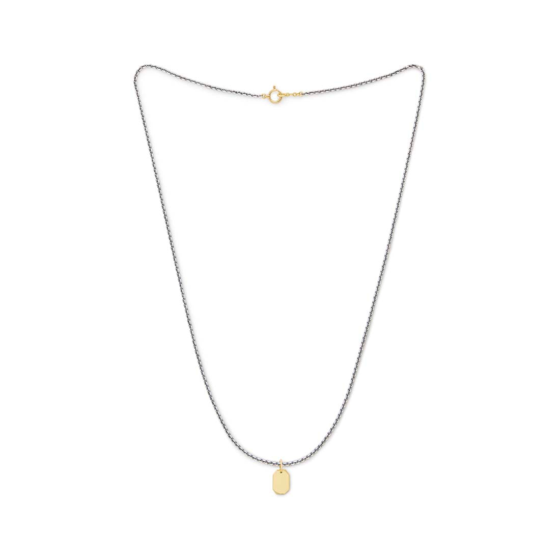 silver 18K Anchor Chain Necklace Crystal Charm ネックレス