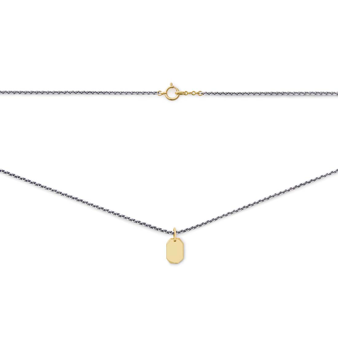 silver 18K Anchor Chain Necklace Crystal Charm ネックレス