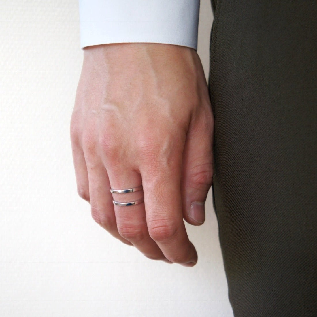 10K Ring リング ホワイトゴールド 着用