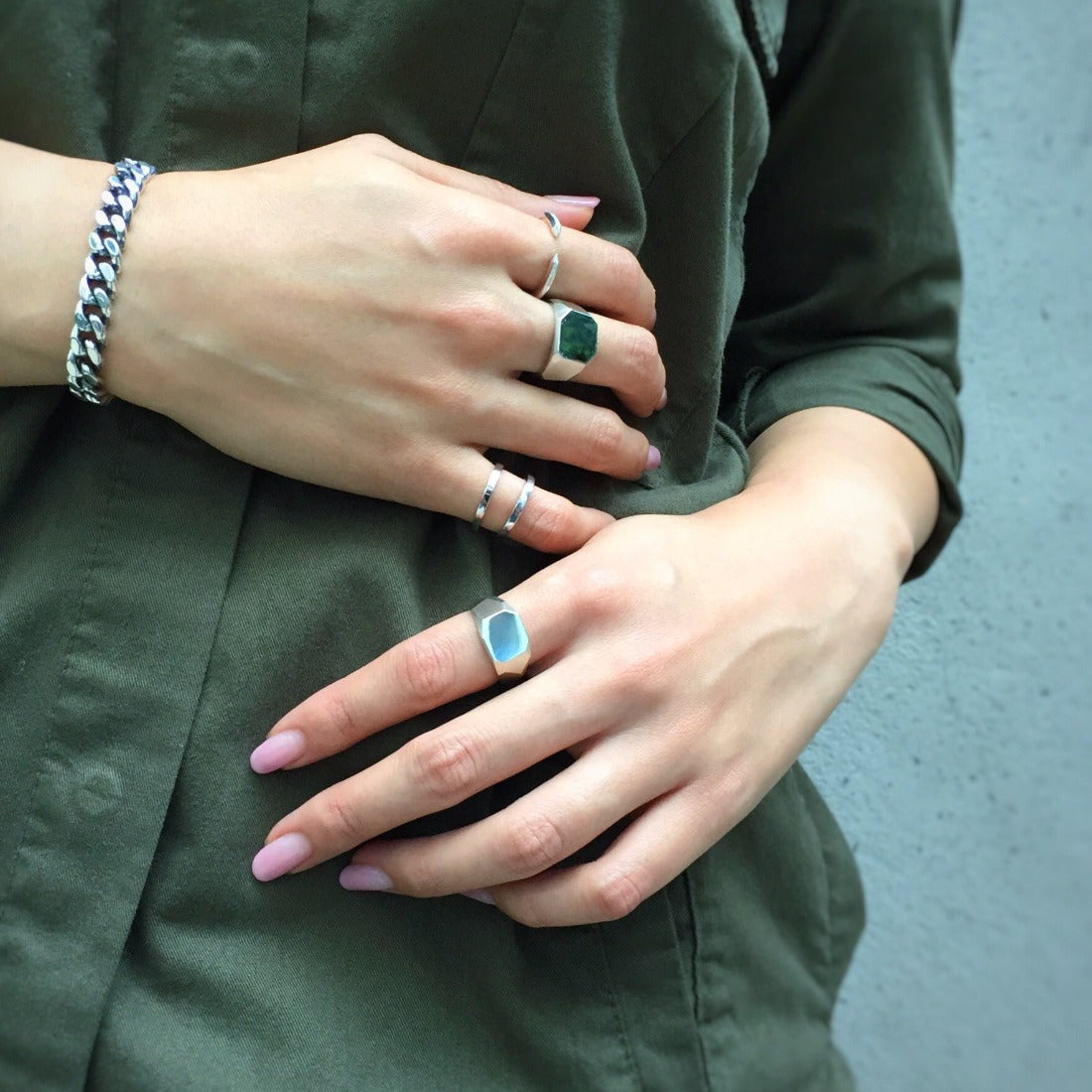 10K Ring リング ホワイトゴールド コーディネート