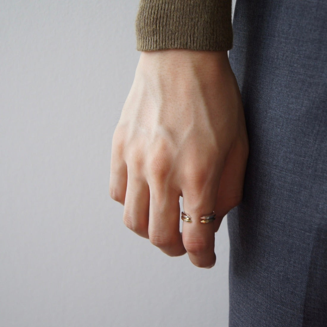 18K ホワイトゴールド ダイア Crystal クリスタル Ring コーディネート