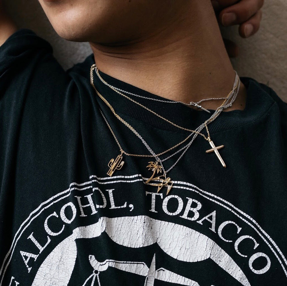 18K Palm Tree パームツリー Necklace ネックレス diamond ダイアモンド combination コンビネーション