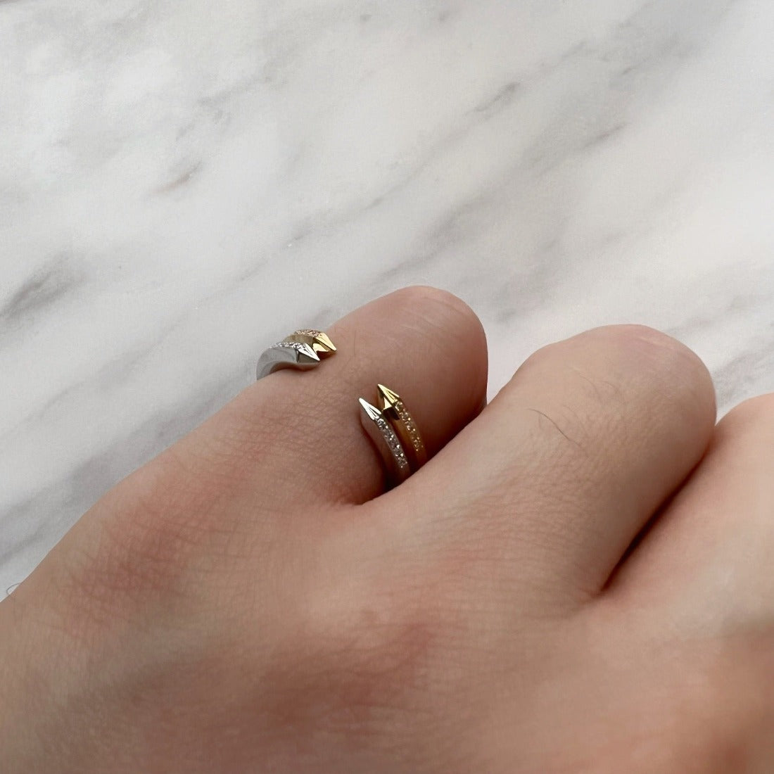 18K ホワイトゴールド ダイア Crystal クリスタル Ring