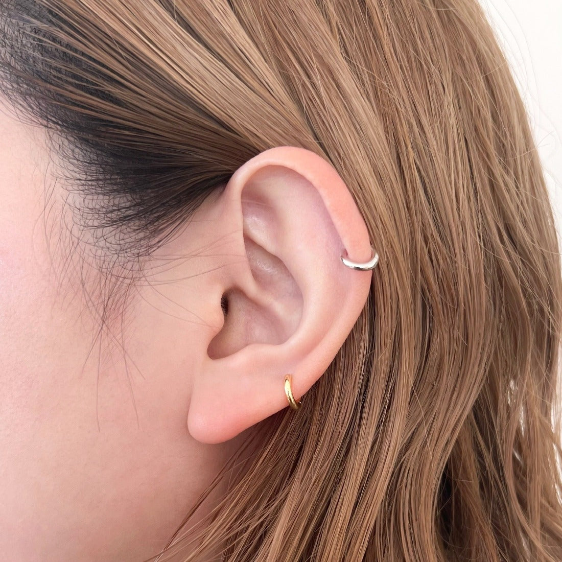 18K Hoop フープピアス 着用