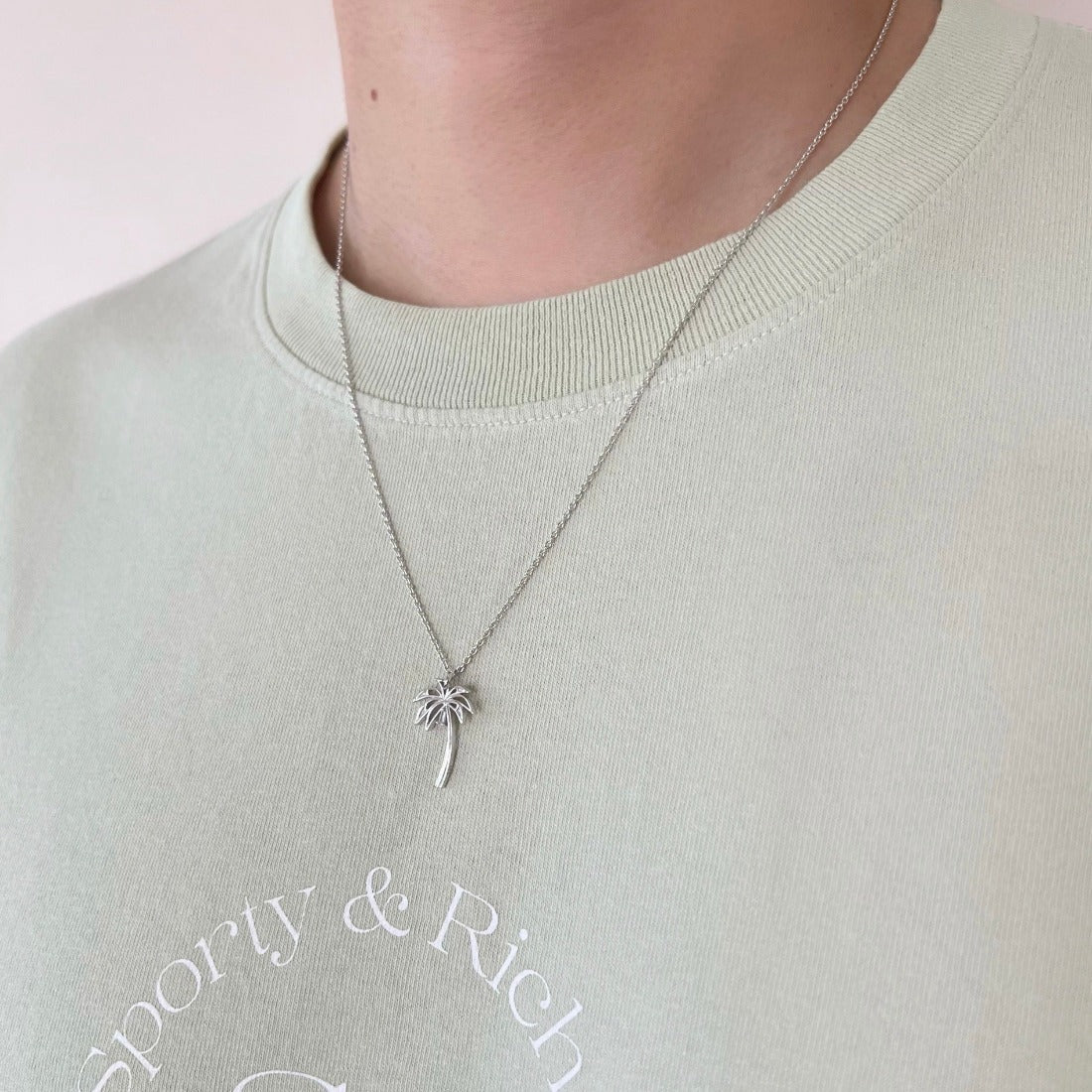 18K Palm Tree パームツリー Necklace ネックレス diamond ダイアモンド ホワイトゴールド