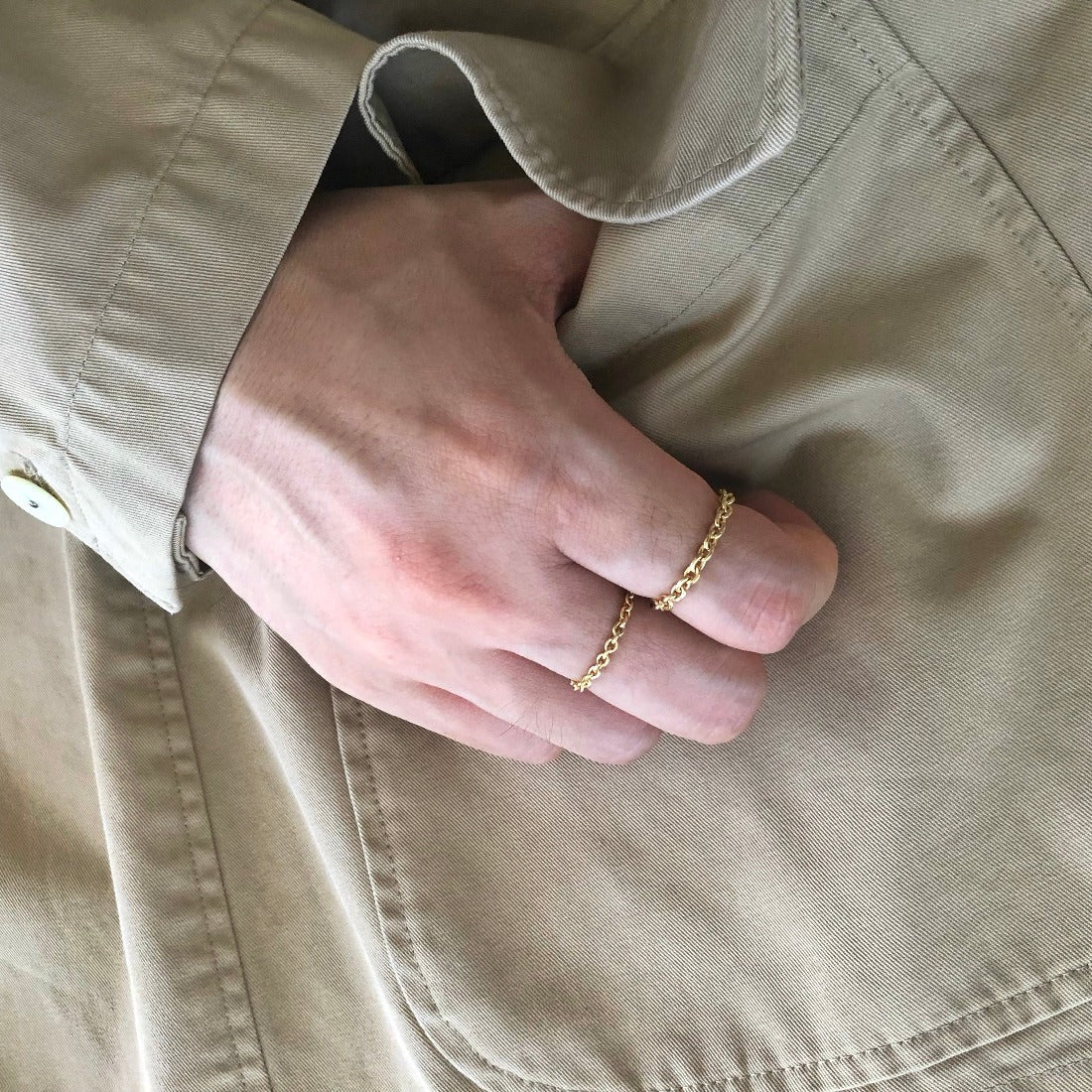 18K Ring Anchor Chain チェーンリング アンカーチェーン 着用