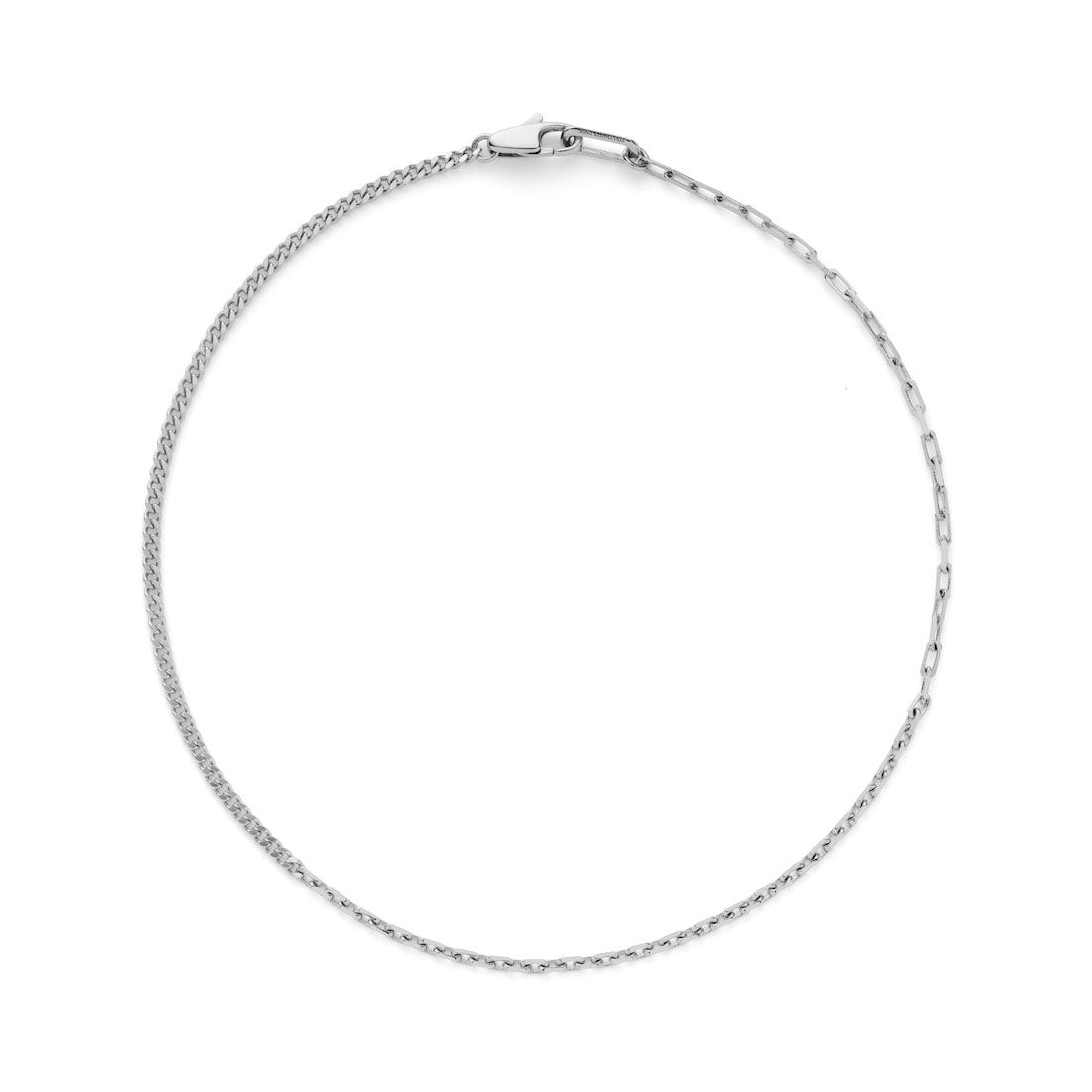 18K ホワイトゴールド Mixed Chain Anklet アンクレット