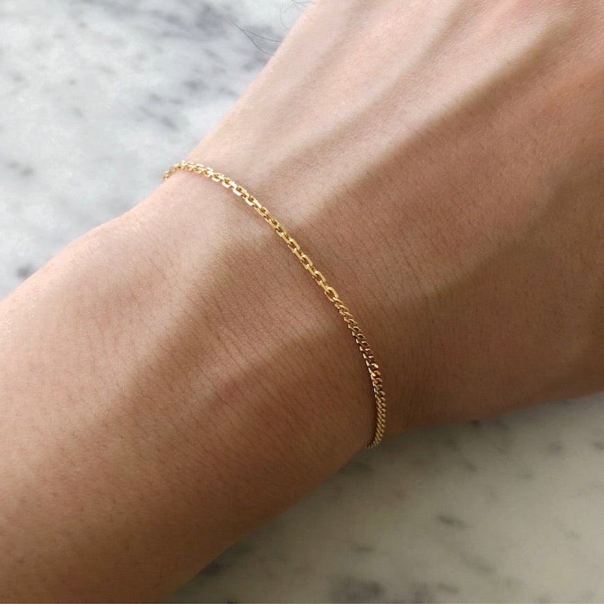 18K Mixed Chain Bracelet ブレスレット イエローゴールド 着用