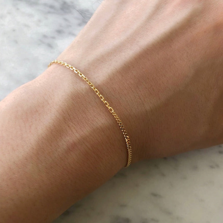 18K Mixed Chain Bracelet ブレスレット イエローゴールド 着用