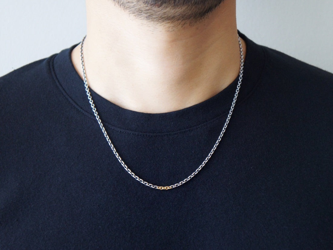 silver925 シルバー925 K18 Anchor Chain コンビネーションカラー Necklace ネックレス 着用