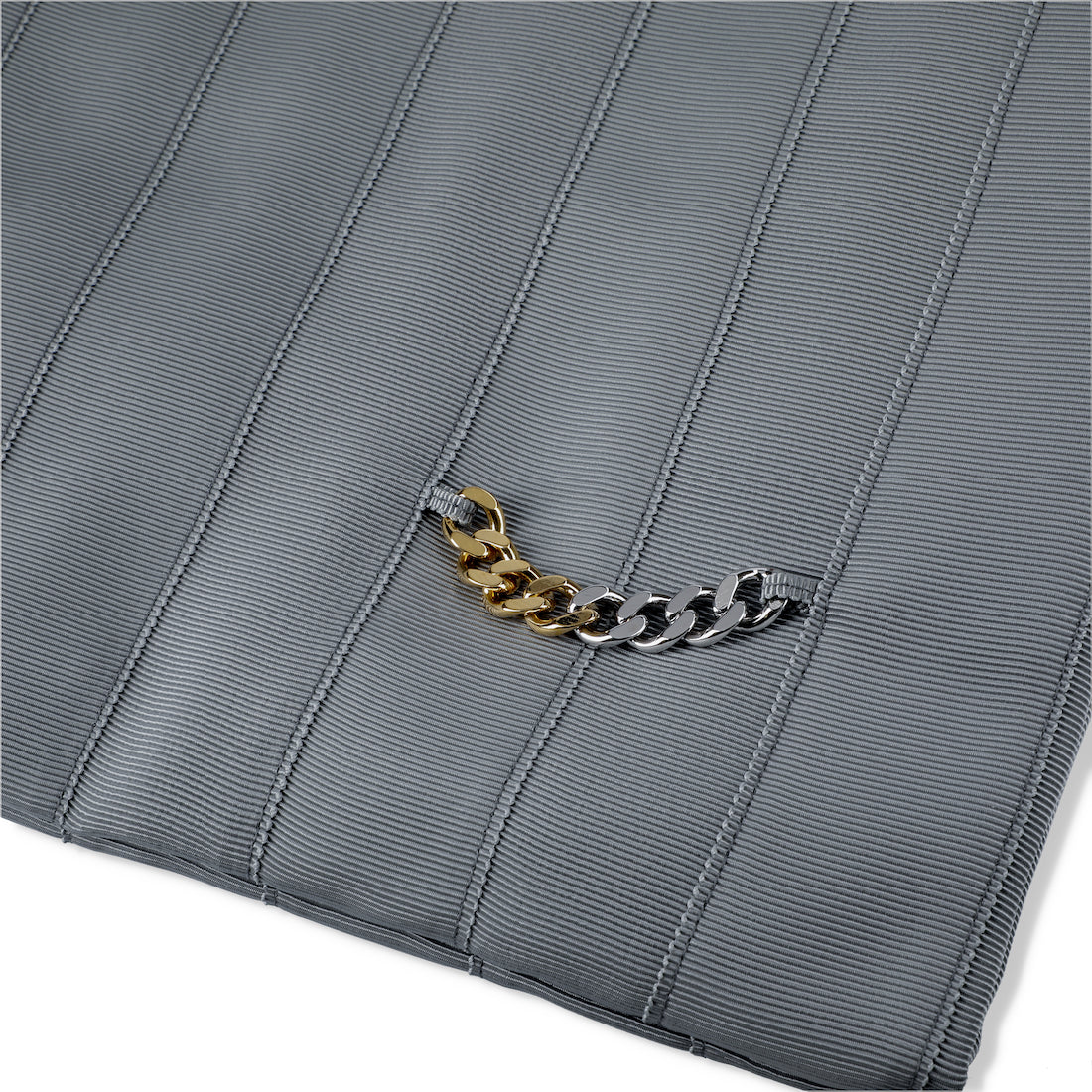 Shopper bag ショッパーバック グログランリボン ミディアムサイズ GRAY