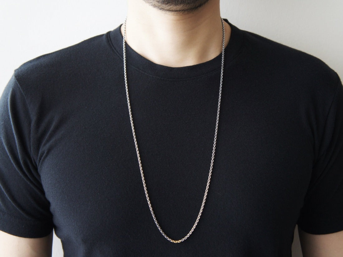 silver925 シルバー925 K18 Anchor Chain コンビネーションカラー Necklace ネックレス 着用