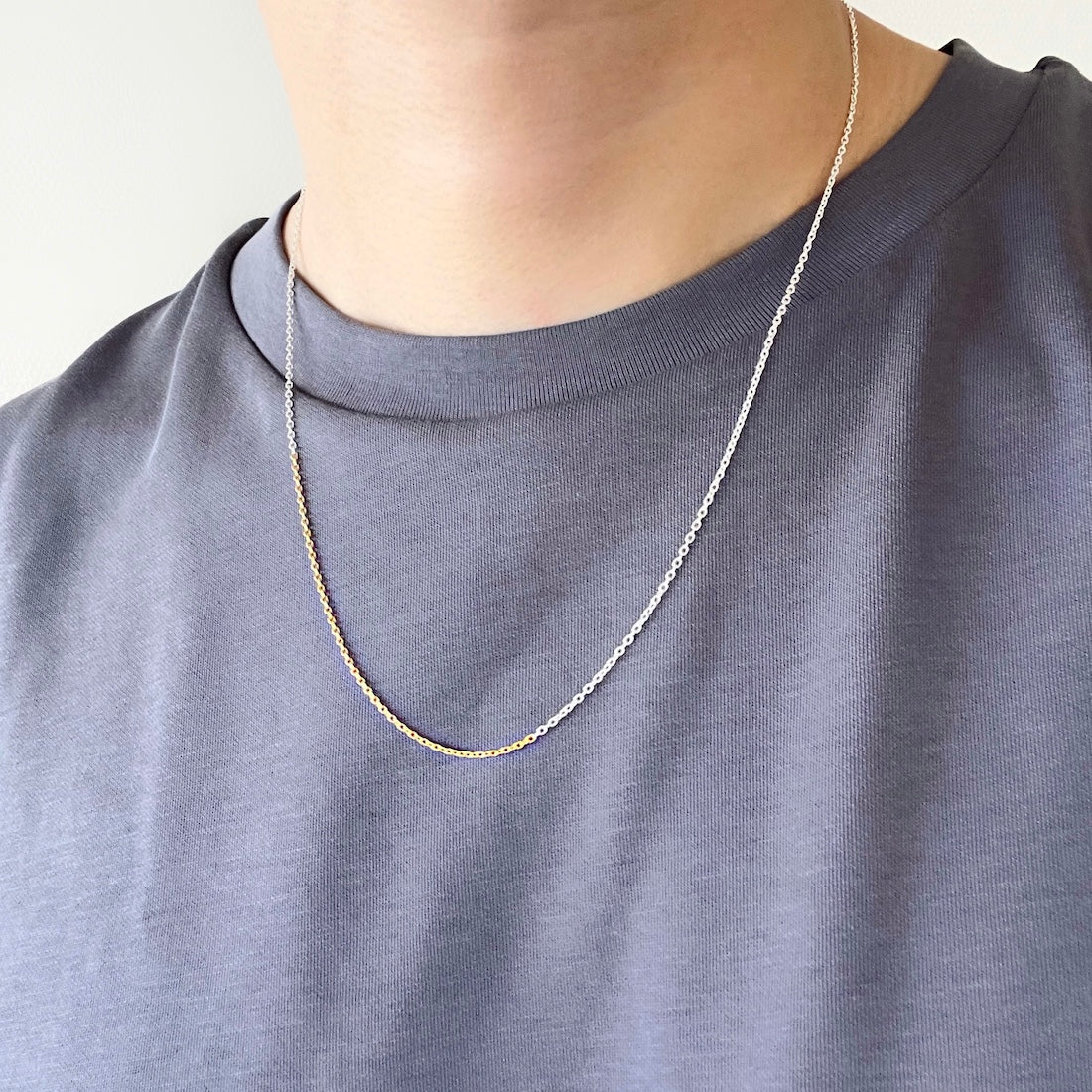 Oval Chain Silver&Gold Necklace