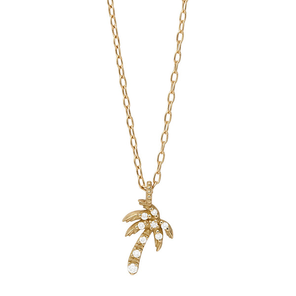 18K　Necklace　ネックレス　Seaside Palm　ヤシの木　イエローゴールド
